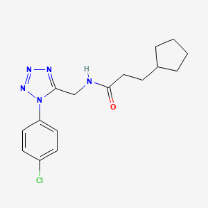 molecular formula C16H20ClN5O B6568419 N-{[1-(4-chlorophenyl)-1H-1,2,3,4-tetrazol-5-yl]methyl}-3-cyclopentylpropanamide CAS No. 946232-59-3