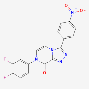 molecular formula C17H9F2N5O3 B6568435 7-(3,4-difluorophenyl)-3-(4-nitrophenyl)-7H,8H-[1,2,4]triazolo[4,3-a]pyrazin-8-one CAS No. 1021221-38-4