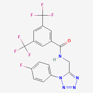 molecular formula C17H10F7N5O B6568438 N-{[1-(4-fluorophenyl)-1H-1,2,3,4-tetrazol-5-yl]methyl}-3,5-bis(trifluoromethyl)benzamide CAS No. 946255-71-6
