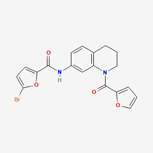 molecular formula C19H15BrN2O4 B6568444 5-bromo-N-[1-(furan-2-carbonyl)-1,2,3,4-tetrahydroquinolin-7-yl]furan-2-carboxamide CAS No. 946319-78-4