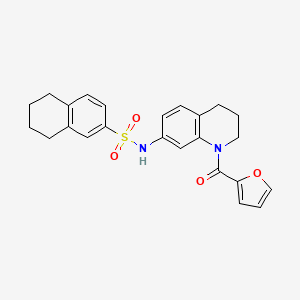 molecular formula C24H24N2O4S B6568448 N-[1-(furan-2-carbonyl)-1,2,3,4-tetrahydroquinolin-7-yl]-5,6,7,8-tetrahydronaphthalene-2-sulfonamide CAS No. 946321-97-7