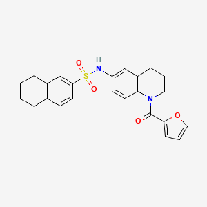 molecular formula C24H24N2O4S B6568478 N-[1-(furan-2-carbonyl)-1,2,3,4-tetrahydroquinolin-6-yl]-5,6,7,8-tetrahydronaphthalene-2-sulfonamide CAS No. 946258-25-9