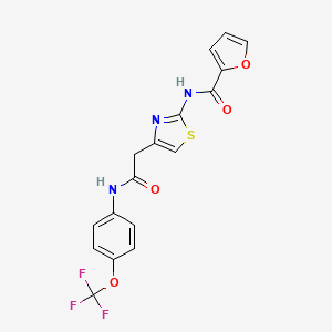 molecular formula C17H12F3N3O4S B6568480 N-[4-({[4-(trifluoromethoxy)phenyl]carbamoyl}methyl)-1,3-thiazol-2-yl]furan-2-carboxamide CAS No. 921820-06-6