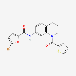 molecular formula C19H15BrN2O3S B6568493 5-bromo-N-[1-(thiophene-2-carbonyl)-1,2,3,4-tetrahydroquinolin-7-yl]furan-2-carboxamide CAS No. 946218-59-3