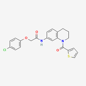 molecular formula C22H19ClN2O3S B6568508 2-(4-chlorophenoxy)-N-[1-(thiophene-2-carbonyl)-1,2,3,4-tetrahydroquinolin-7-yl]acetamide CAS No. 946320-08-7