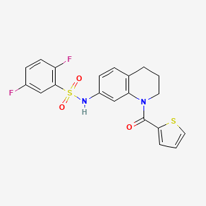molecular formula C20H16F2N2O3S2 B6568514 2,5-difluoro-N-[1-(thiophene-2-carbonyl)-1,2,3,4-tetrahydroquinolin-7-yl]benzene-1-sulfonamide CAS No. 946220-61-7