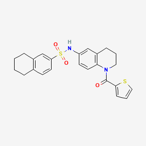 molecular formula C24H24N2O3S2 B6568522 N-[1-(thiophene-2-carbonyl)-1,2,3,4-tetrahydroquinolin-6-yl]-5,6,7,8-tetrahydronaphthalene-2-sulfonamide CAS No. 946380-43-4