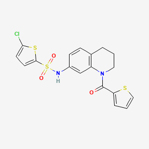molecular formula C18H15ClN2O3S3 B6568533 5-chloro-N-[1-(thiophene-2-carbonyl)-1,2,3,4-tetrahydroquinolin-7-yl]thiophene-2-sulfonamide CAS No. 946322-23-2