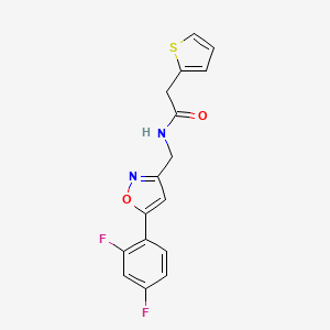 molecular formula C16H12F2N2O2S B6568547 N-{[5-(2,4-difluorophenyl)-1,2-oxazol-3-yl]methyl}-2-(thiophen-2-yl)acetamide CAS No. 1021216-92-1