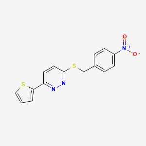 molecular formula C15H11N3O2S2 B6568584 3-{[(4-nitrophenyl)methyl]sulfanyl}-6-(thiophen-2-yl)pyridazine CAS No. 892437-95-5