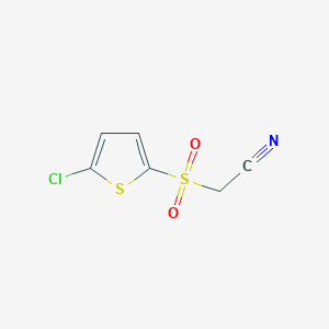 molecular formula C6H4ClNO2S2 B6568616 2-[(5-chlorothiophen-2-yl)sulfonyl]acetonitrile CAS No. 933243-75-5