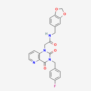 molecular formula C24H19FN4O5 B6568626 N-[(2H-1,3-benzodioxol-5-yl)methyl]-2-{3-[(4-fluorophenyl)methyl]-2,4-dioxo-1H,2H,3H,4H-pyrido[3,2-d]pyrimidin-1-yl}acetamide CAS No. 921842-75-3
