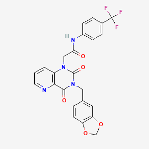 molecular formula C24H17F3N4O5 B6568631 2-{3-[(2H-1,3-benzodioxol-5-yl)methyl]-2,4-dioxo-1H,2H,3H,4H-pyrido[3,2-d]pyrimidin-1-yl}-N-[4-(trifluoromethyl)phenyl]acetamide CAS No. 923123-91-5