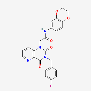 molecular formula C24H19FN4O5 B6568638 N-(2,3-dihydro-1,4-benzodioxin-6-yl)-2-{3-[(4-fluorophenyl)methyl]-2,4-dioxo-1H,2H,3H,4H-pyrido[3,2-d]pyrimidin-1-yl}acetamide CAS No. 921547-69-5