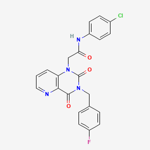 molecular formula C22H16ClFN4O3 B6568679 N-(4-chlorophenyl)-2-{3-[(4-fluorophenyl)methyl]-2,4-dioxo-1H,2H,3H,4H-pyrido[3,2-d]pyrimidin-1-yl}acetamide CAS No. 921549-06-6