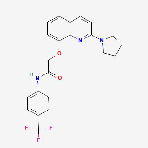 molecular formula C22H20F3N3O2 B6568699 2-{[2-(pyrrolidin-1-yl)quinolin-8-yl]oxy}-N-[4-(trifluoromethyl)phenyl]acetamide CAS No. 921884-69-7