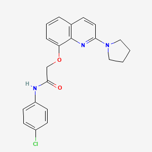 molecular formula C21H20ClN3O2 B6568704 N-(4-chlorophenyl)-2-{[2-(pyrrolidin-1-yl)quinolin-8-yl]oxy}acetamide CAS No. 921575-74-8