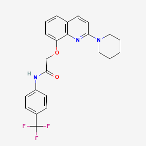 molecular formula C23H22F3N3O2 B6568708 2-{[2-(piperidin-1-yl)quinolin-8-yl]oxy}-N-[4-(trifluoromethyl)phenyl]acetamide CAS No. 923233-85-6