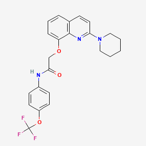 molecular formula C23H22F3N3O3 B6568722 2-{[2-(piperidin-1-yl)quinolin-8-yl]oxy}-N-[4-(trifluoromethoxy)phenyl]acetamide CAS No. 921884-09-5