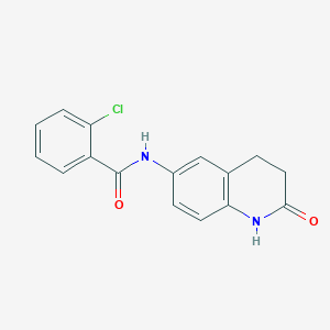 molecular formula C16H13ClN2O2 B6568773 2-chloro-N-(2-oxo-1,2,3,4-tetrahydroquinolin-6-yl)benzamide CAS No. 921914-66-1