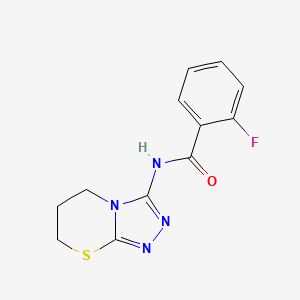 2-fluoro-N-{5H,6H,7H-[1,2,4]triazolo[3,4-b][1,3]thiazin-3-yl}benzamide