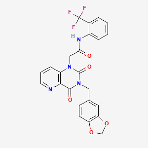 molecular formula C24H17F3N4O5 B6568797 2-{3-[(2H-1,3-benzodioxol-5-yl)methyl]-2,4-dioxo-1H,2H,3H,4H-pyrido[3,2-d]pyrimidin-1-yl}-N-[2-(trifluoromethyl)phenyl]acetamide CAS No. 923245-32-3