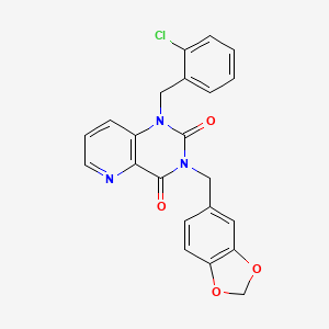 molecular formula C22H16ClN3O4 B6568842 3-[(2H-1,3-benzodioxol-5-yl)methyl]-1-[(2-chlorophenyl)methyl]-1H,2H,3H,4H-pyrido[3,2-d]pyrimidine-2,4-dione CAS No. 923678-22-2