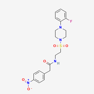 molecular formula C20H23FN4O5S B6568846 N-(2-{[4-(2-fluorophenyl)piperazin-1-yl]sulfonyl}ethyl)-2-(4-nitrophenyl)acetamide CAS No. 904828-23-5