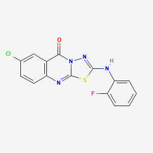 7-chloro-2-[(2-fluorophenyl)amino]-5H-[1,3,4]thiadiazolo[2,3-b]quinazolin-5-one