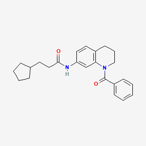 molecular formula C24H28N2O2 B6568892 N-(1-benzoyl-1,2,3,4-tetrahydroquinolin-7-yl)-3-cyclopentylpropanamide CAS No. 946320-68-9