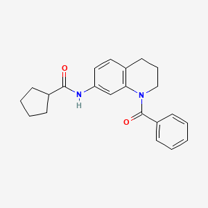 molecular formula C22H24N2O2 B6568899 N-(1-benzoyl-1,2,3,4-tetrahydroquinolin-7-yl)cyclopentanecarboxamide CAS No. 946368-44-1