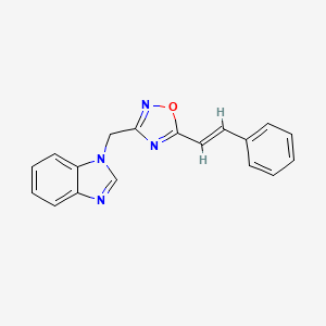 molecular formula C18H14N4O B6568909 1-({5-[(E)-2-phenylethenyl]-1,2,4-oxadiazol-3-yl}methyl)-1H-1,3-benzodiazole CAS No. 1021224-98-5