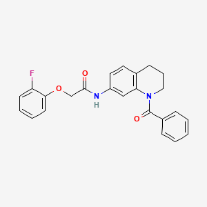 molecular formula C24H21FN2O3 B6568912 N-(1-benzoyl-1,2,3,4-tetrahydroquinolin-7-yl)-2-(2-fluorophenoxy)acetamide CAS No. 946266-82-6