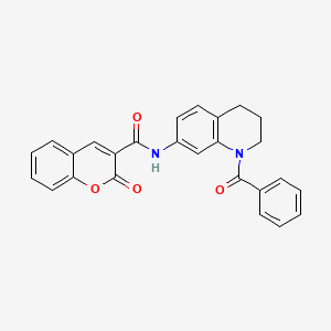 molecular formula C26H20N2O4 B6568933 N-(1-benzoyl-1,2,3,4-tetrahydroquinolin-7-yl)-2-oxo-2H-chromene-3-carboxamide CAS No. 946368-56-5