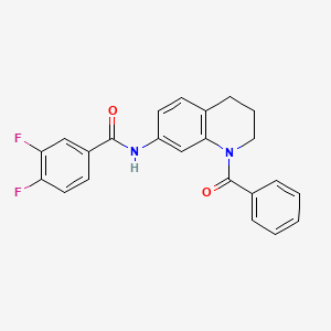 molecular formula C23H18F2N2O2 B6568934 N-(1-benzoyl-1,2,3,4-tetrahydroquinolin-7-yl)-3,4-difluorobenzamide CAS No. 946321-00-2