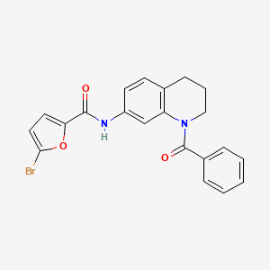 molecular formula C21H17BrN2O3 B6568952 N-(1-benzoyl-1,2,3,4-tetrahydroquinolin-7-yl)-5-bromofuran-2-carboxamide CAS No. 946320-94-1