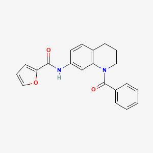 molecular formula C21H18N2O3 B6568960 N-(1-benzoyl-1,2,3,4-tetrahydroquinolin-7-yl)furan-2-carboxamide CAS No. 946266-62-2