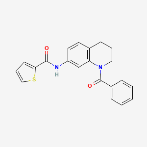 molecular formula C21H18N2O2S B6568961 N-(1-benzoyl-1,2,3,4-tetrahydroquinolin-7-yl)thiophene-2-carboxamide CAS No. 946320-91-8