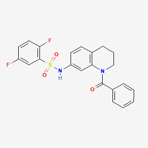 molecular formula C22H18F2N2O3S B6568970 N-(1-benzoyl-1,2,3,4-tetrahydroquinolin-7-yl)-2,5-difluorobenzene-1-sulfonamide CAS No. 946370-21-4