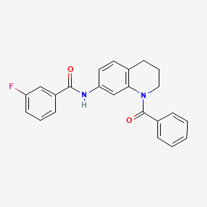 molecular formula C23H19FN2O2 B6568977 N-(1-benzoyl-1,2,3,4-tetrahydroquinolin-7-yl)-3-fluorobenzamide CAS No. 946320-88-3