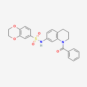 molecular formula C24H22N2O5S B6568993 N-(1-benzoyl-1,2,3,4-tetrahydroquinolin-7-yl)-2,3-dihydro-1,4-benzodioxine-6-sulfonamide CAS No. 946221-11-0