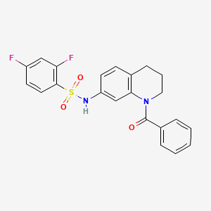molecular formula C22H18F2N2O3S B6568997 N-(1-benzoyl-1,2,3,4-tetrahydroquinolin-7-yl)-2,4-difluorobenzene-1-sulfonamide CAS No. 946221-19-8