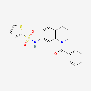 molecular formula C20H18N2O3S2 B6569018 N-(1-benzoyl-1,2,3,4-tetrahydroquinolin-7-yl)thiophene-2-sulfonamide CAS No. 946220-95-7