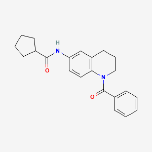 molecular formula C22H24N2O2 B6569025 N-(1-benzoyl-1,2,3,4-tetrahydroquinolin-6-yl)cyclopentanecarboxamide CAS No. 946318-34-9
