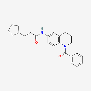 molecular formula C24H28N2O2 B6569041 N-(1-benzoyl-1,2,3,4-tetrahydroquinolin-6-yl)-3-cyclopentylpropanamide CAS No. 946318-22-5