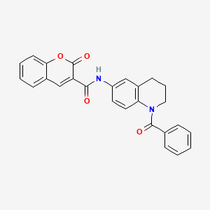 molecular formula C26H20N2O4 B6569055 N-(1-benzoyl-1,2,3,4-tetrahydroquinolin-6-yl)-2-oxo-2H-chromene-3-carboxamide CAS No. 946257-53-0