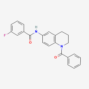 B6569079 N-(1-benzoyl-1,2,3,4-tetrahydroquinolin-6-yl)-3-fluorobenzamide CAS No. 946318-42-9