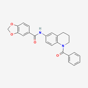 molecular formula C24H20N2O4 B6569086 N-(1-benzoyl-1,2,3,4-tetrahydroquinolin-6-yl)-2H-1,3-benzodioxole-5-carboxamide CAS No. 946257-61-0