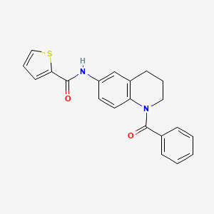 molecular formula C21H18N2O2S B6569099 N-(1-benzoyl-1,2,3,4-tetrahydroquinolin-6-yl)thiophene-2-carboxamide CAS No. 946246-17-9