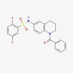 molecular formula C22H18F2N2O3S B6569107 N-(1-benzoyl-1,2,3,4-tetrahydroquinolin-6-yl)-2,5-difluorobenzene-1-sulfonamide CAS No. 946380-75-2